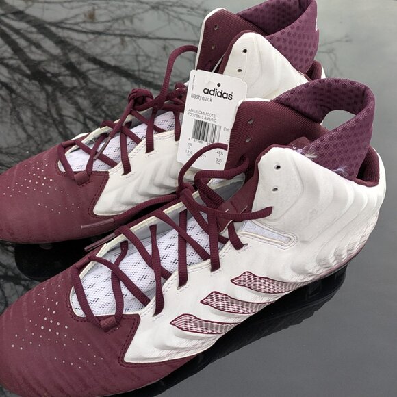 Adidas Nastyquick Burgundy and White Football Cleats - Picture 4 of 6